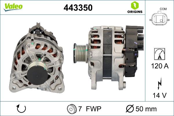 VALEO 443350 - Generator / Alternator - allinparts.ro