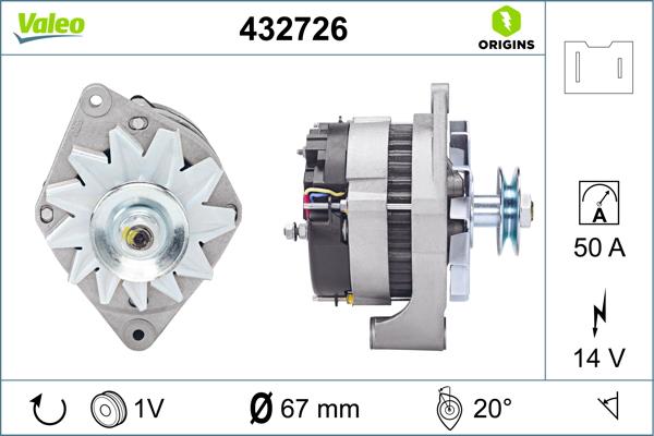 VALEO 432726 - Generator / Alternator - allinparts.ro