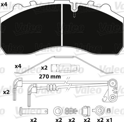 VALEO 882202 - Set placute frana,frana disc allinparts.ro