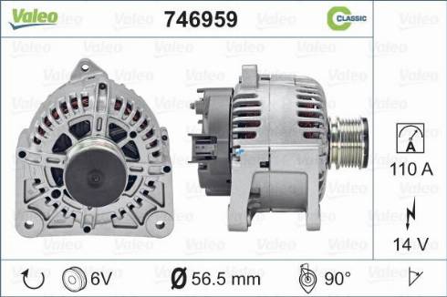 VALEO 746959 - Generator / Alternator - allinparts.ro