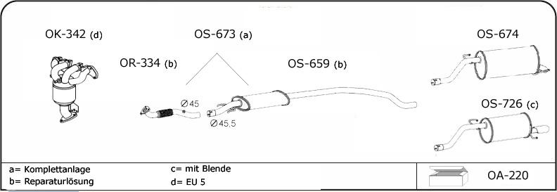 VEGAZ OP173 - Sistem de esapament - allinparts.ro