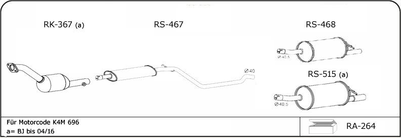 VEGAZ RN108 - Sistem de esapament allinparts.ro