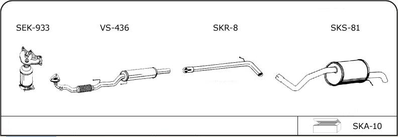 VEGAZ SK108 - Sistem de esapament - allinparts.ro