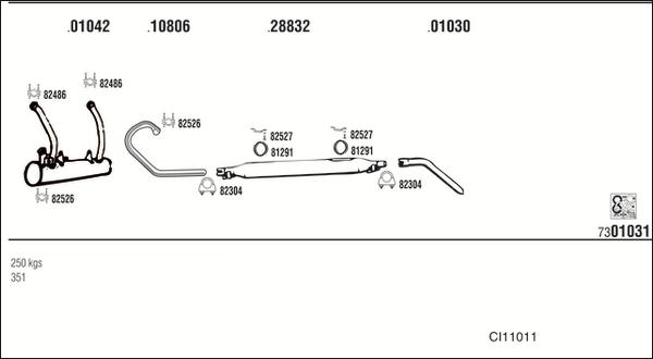 Walker CI11011 - Sistem de esapament - allinparts.ro