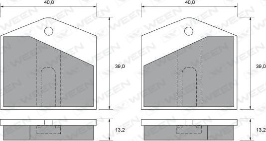 Ween 151-2008 - Set placute de frana,frana de parcare cu disc allinparts.ro