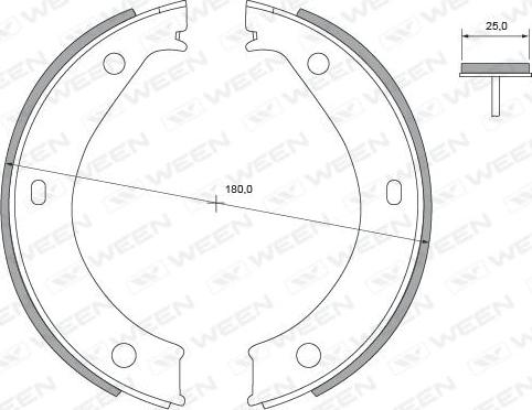 Ween 152-2300 - Set saboti frana, frana de mana allinparts.ro
