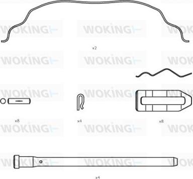 Woking ACA8504.00 - Set accesorii, placute frana - allinparts.ro