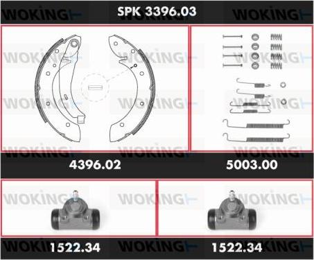 Woking SPK 3396.03 - Set saboti frana allinparts.ro