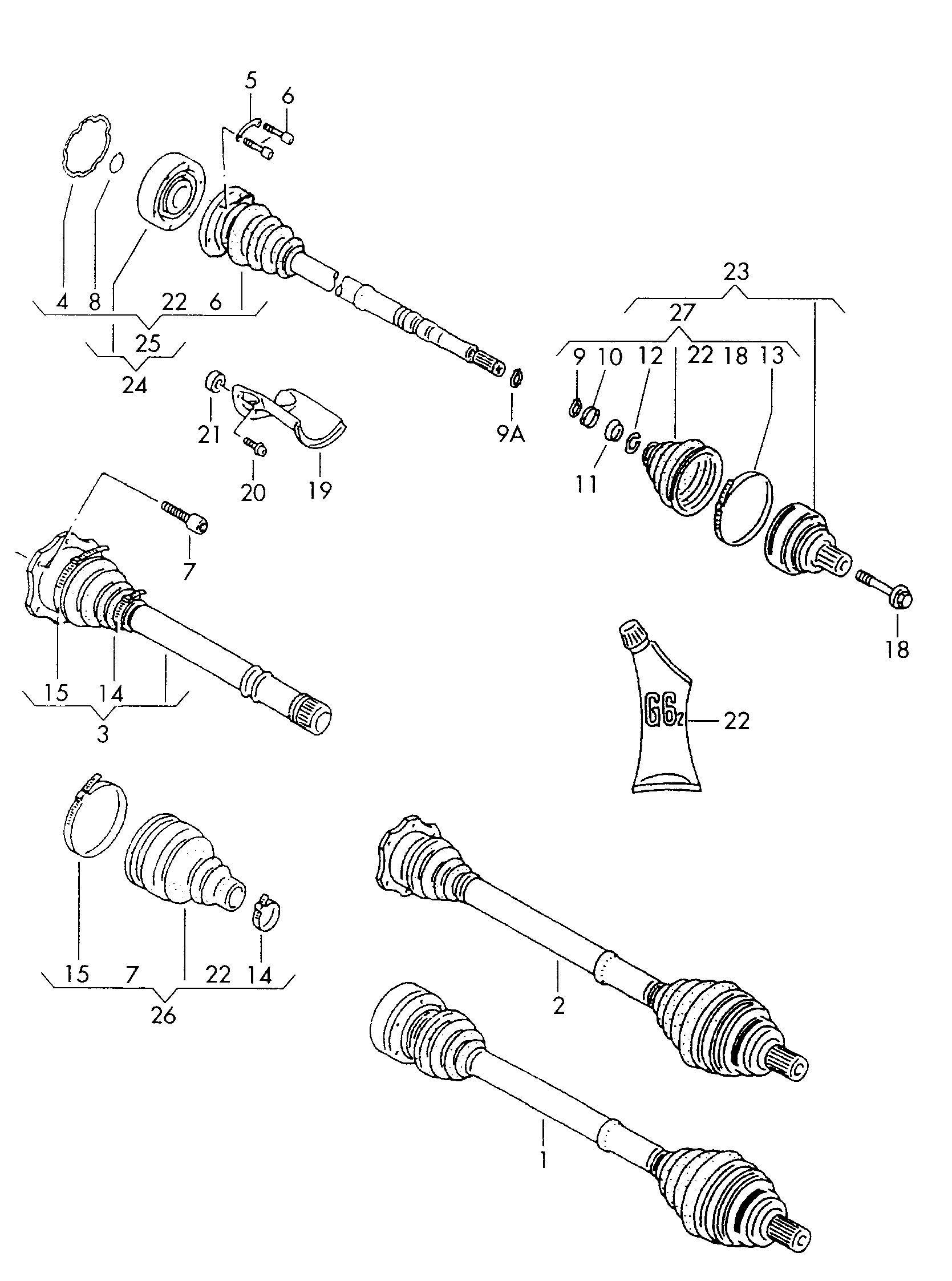 VAG 3B0 498 203 A - Burduf cauciuc, articulatie planetara allinparts.ro