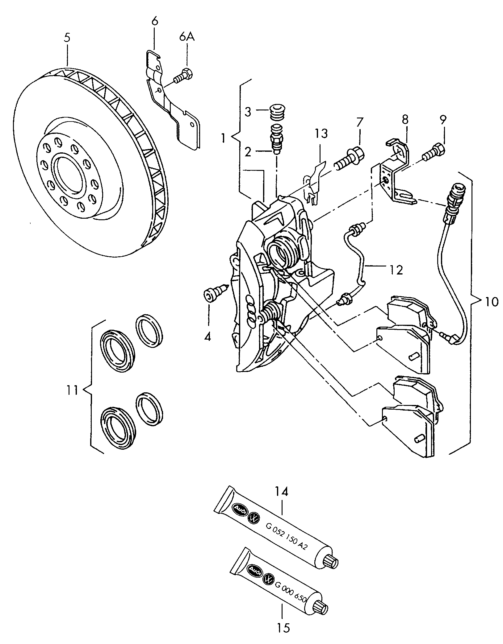 VAG 4D0 698 151 E - Set placute frana,frana disc allinparts.ro
