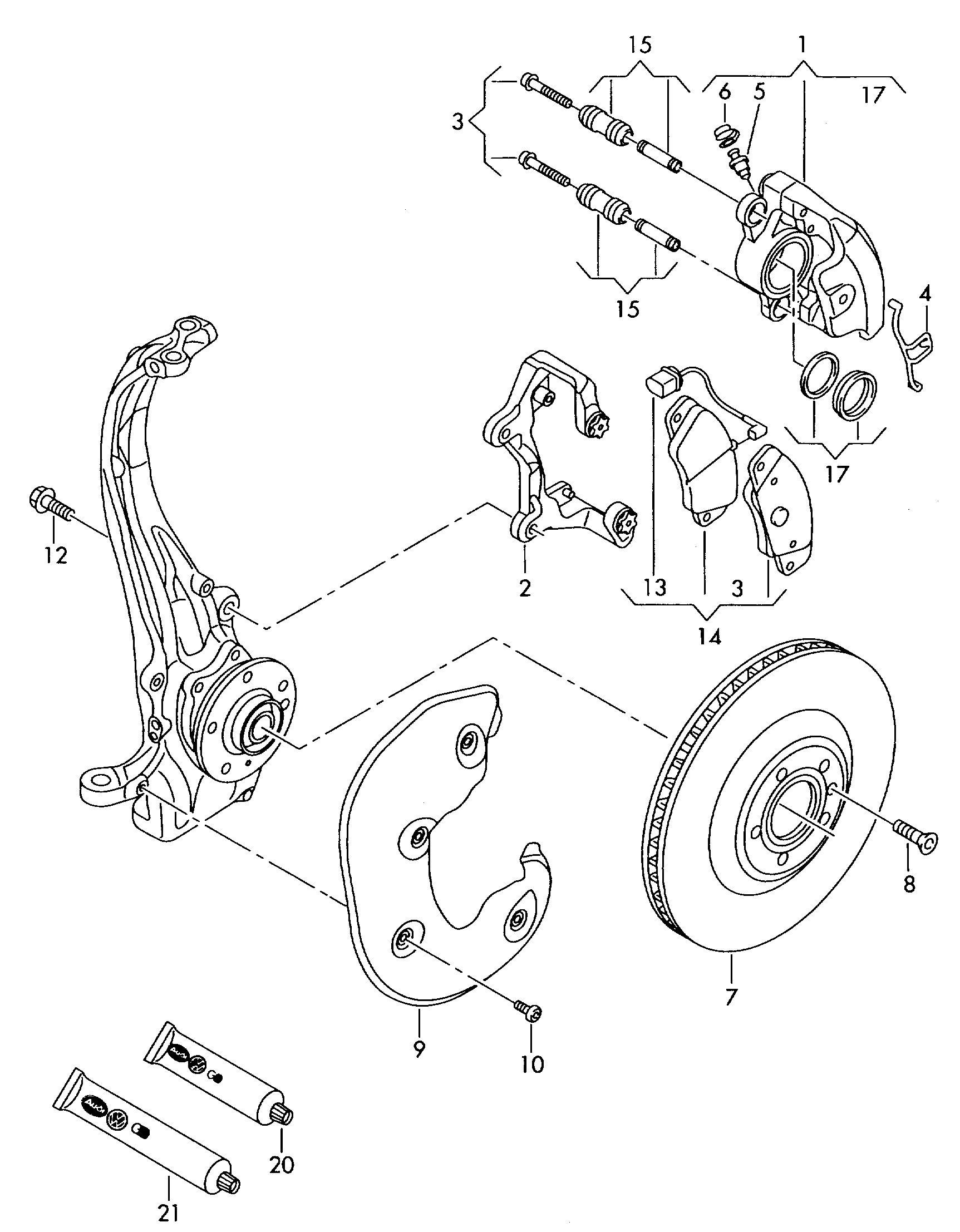 VAG 8K0 698 151 C - Set placute frana,frana disc allinparts.ro