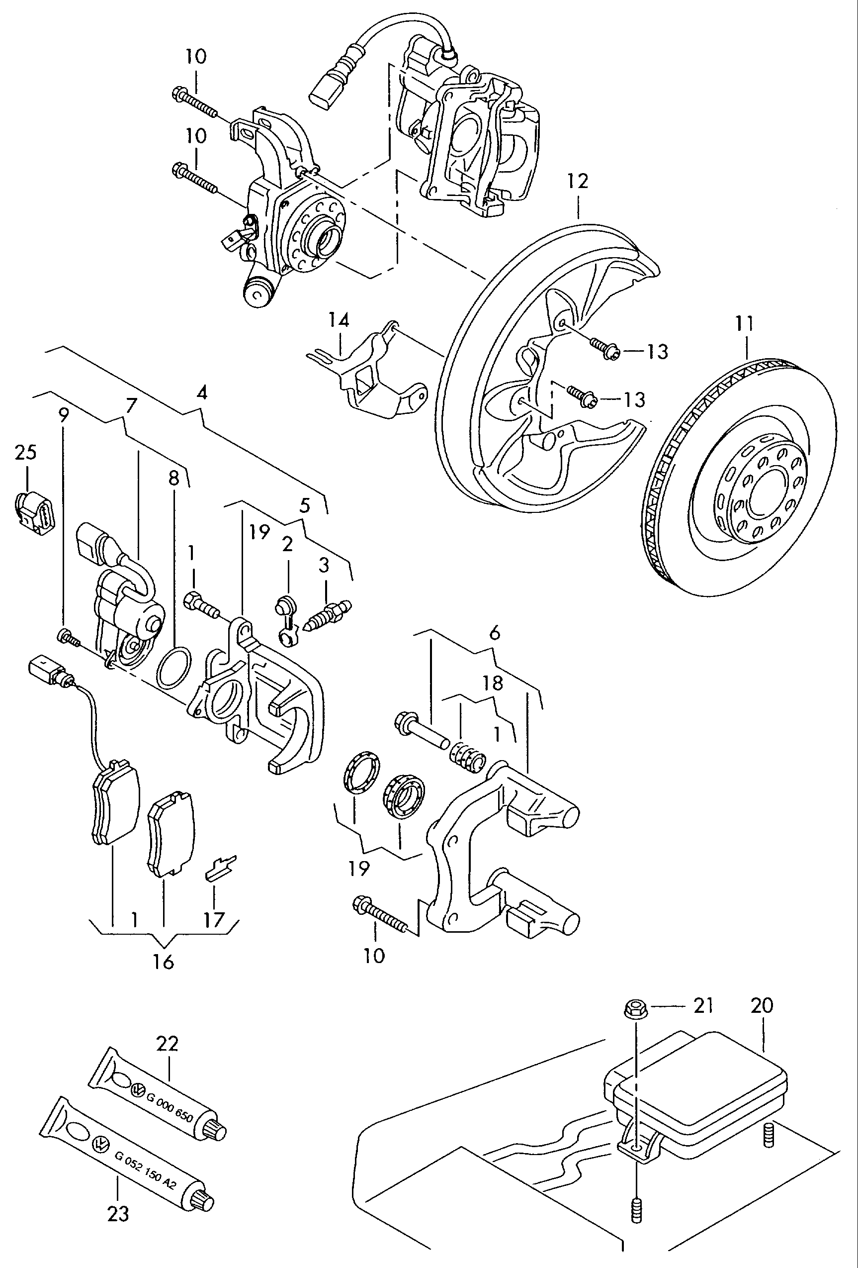 VAG 3D0 615 425 B - Suport,etrier allinparts.ro