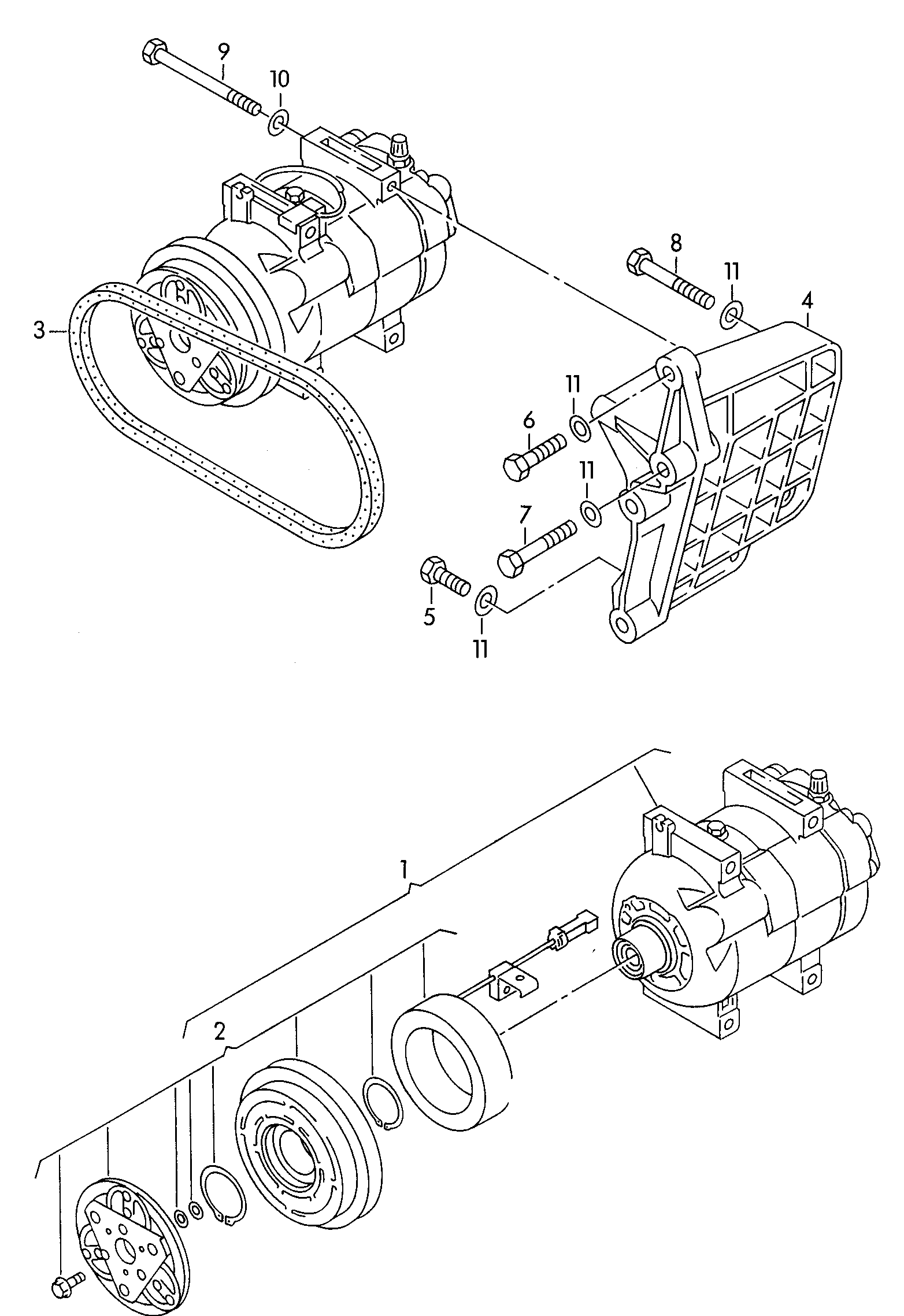 VAG 4A0260805A - Compresor, climatizare allinparts.ro