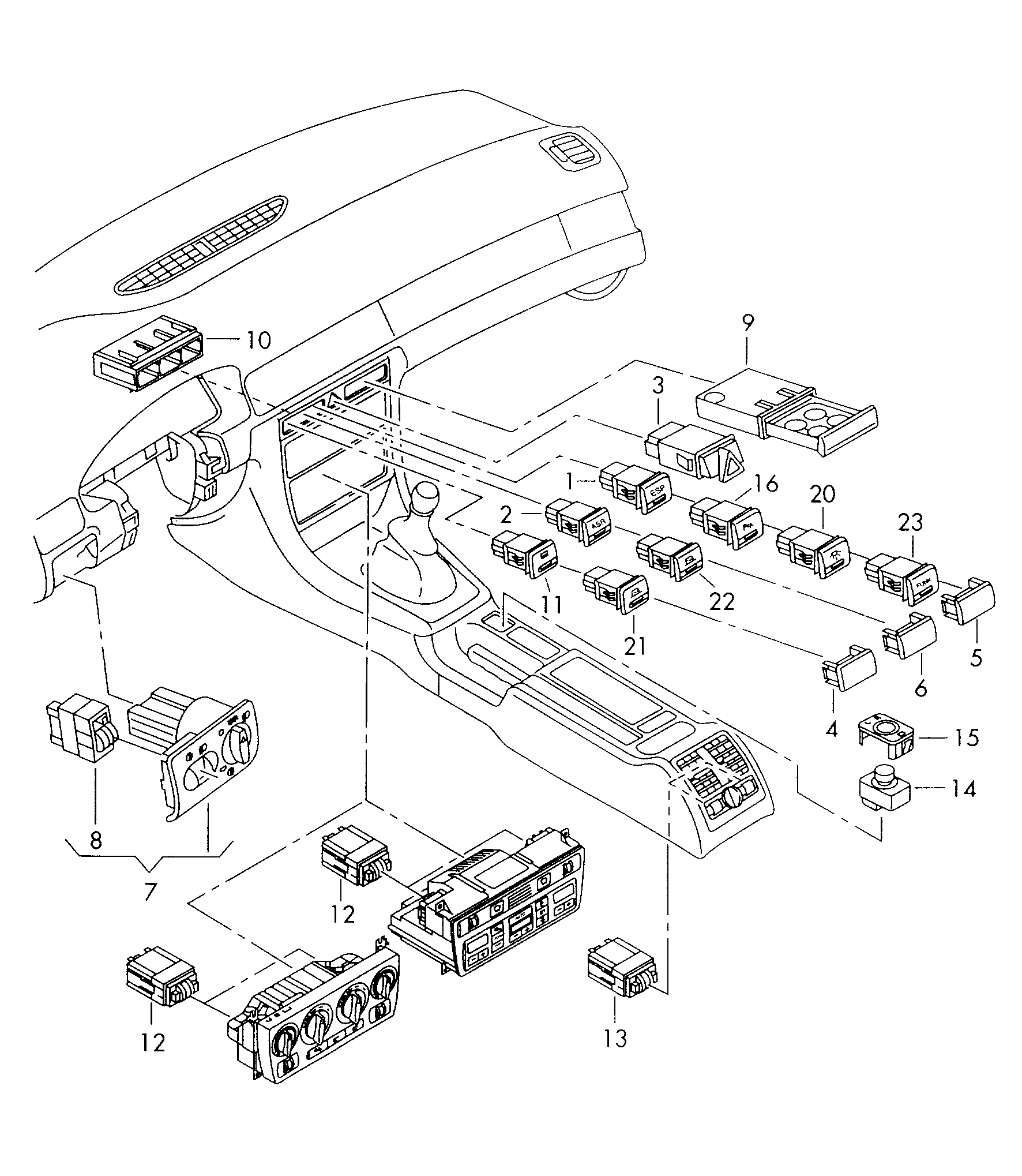 VAG 4B1 941 531 C - Comutator, stop ceata allinparts.ro