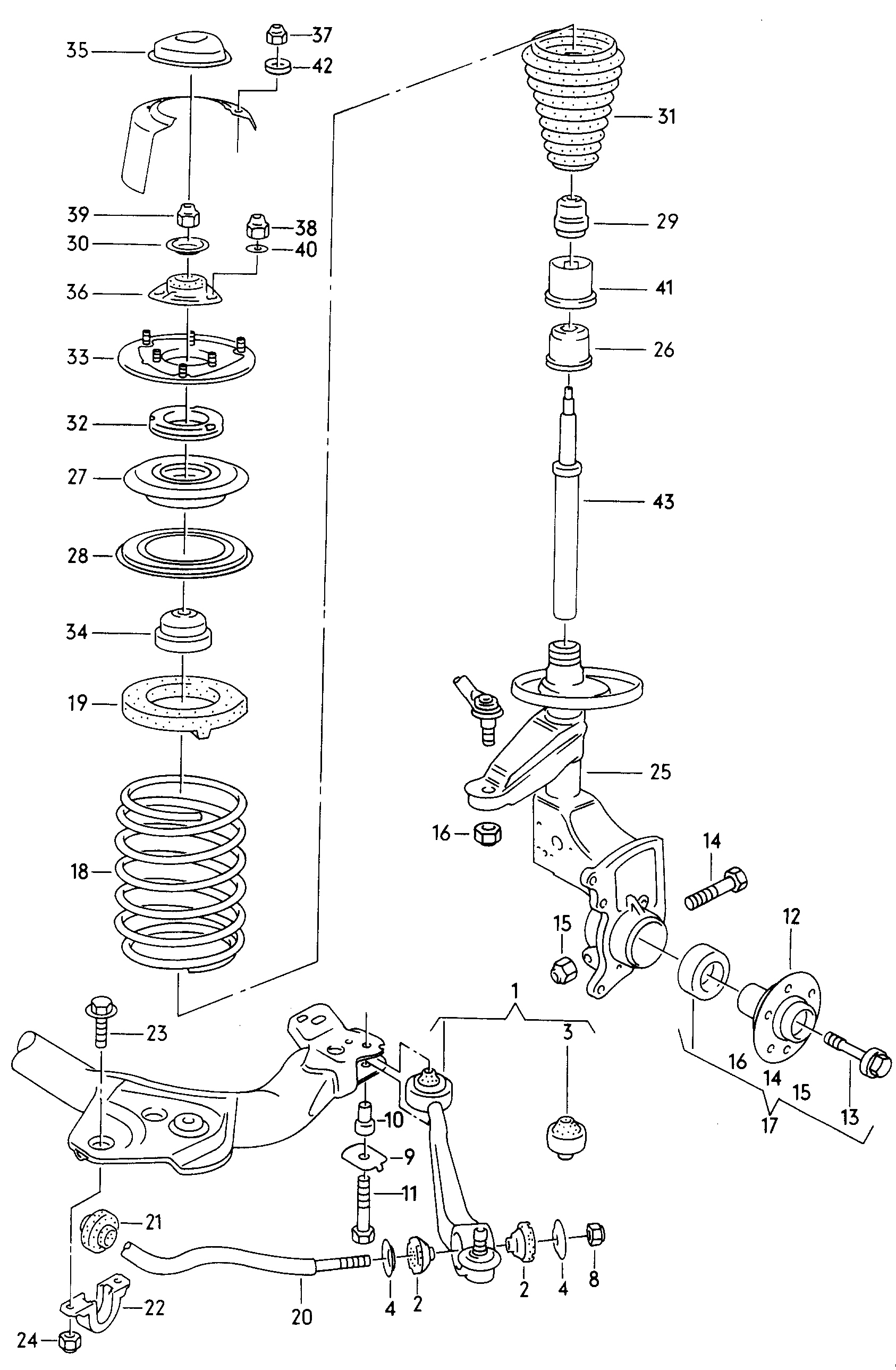 VAG 4A0413031N - Amortizor allinparts.ro
