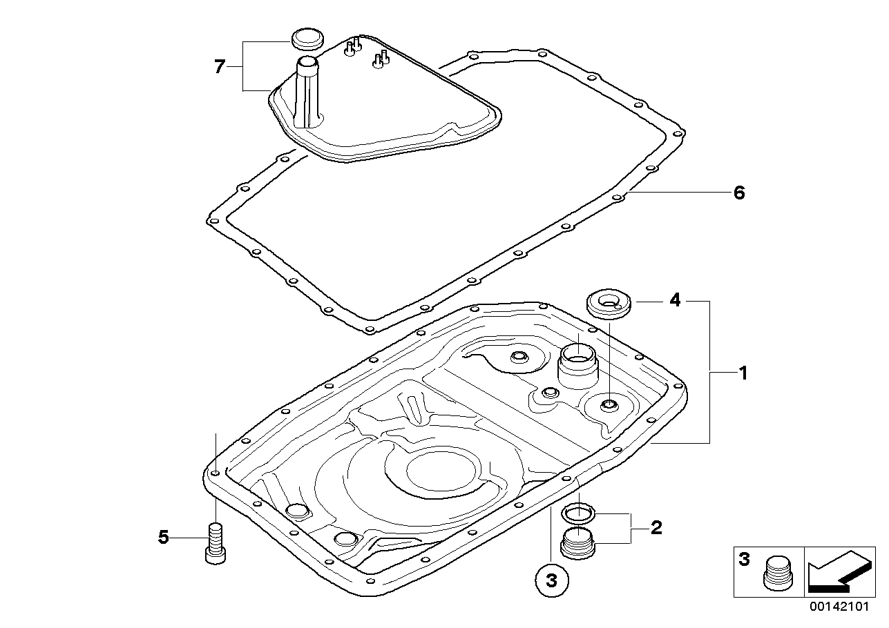 BMW 24 11 7 543 484 - Garnitura, vana ulei cutie viteza automata allinparts.ro