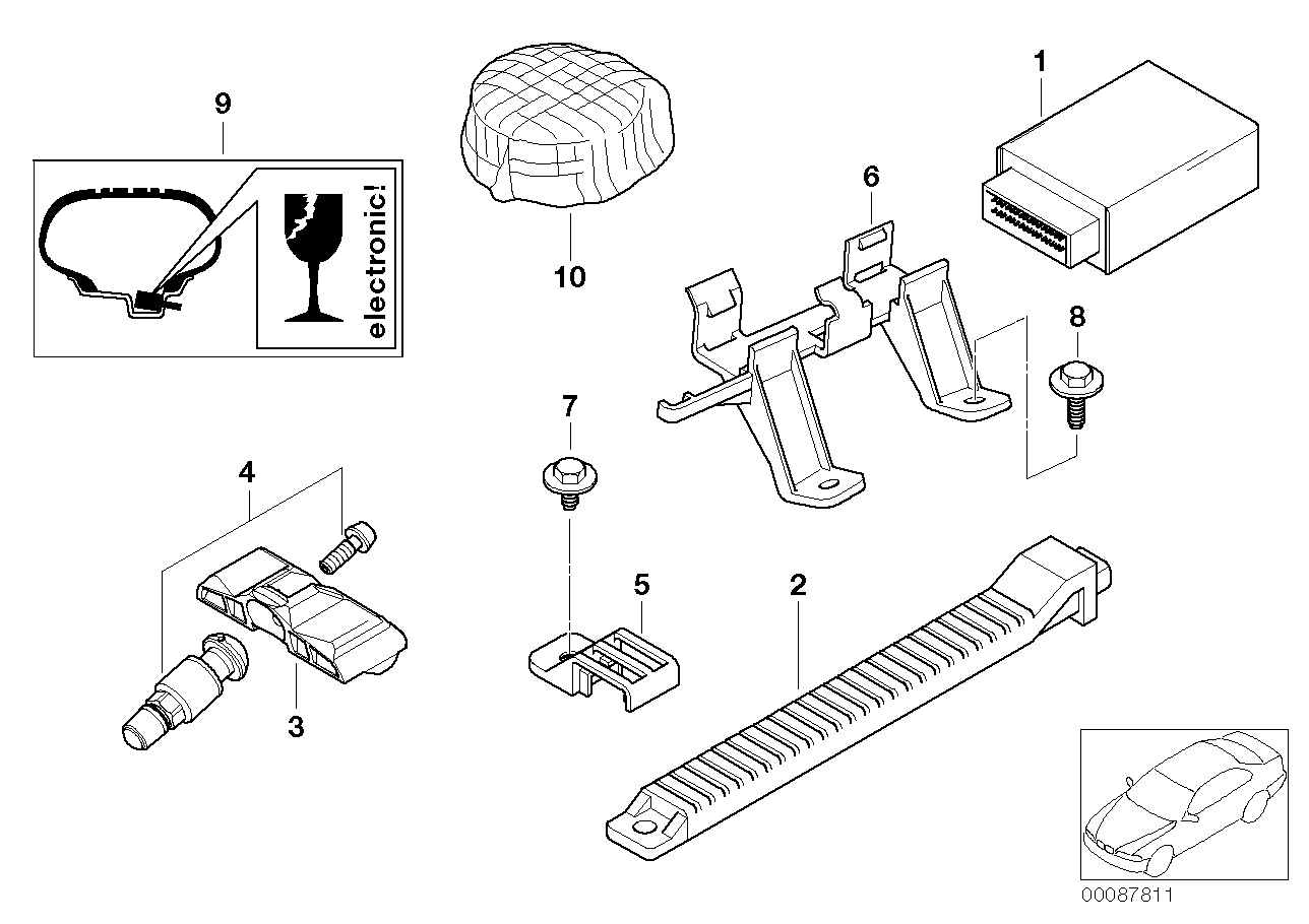 BMW 36142360419 - Senzor, sistem de control al presiunii pneuri allinparts.ro