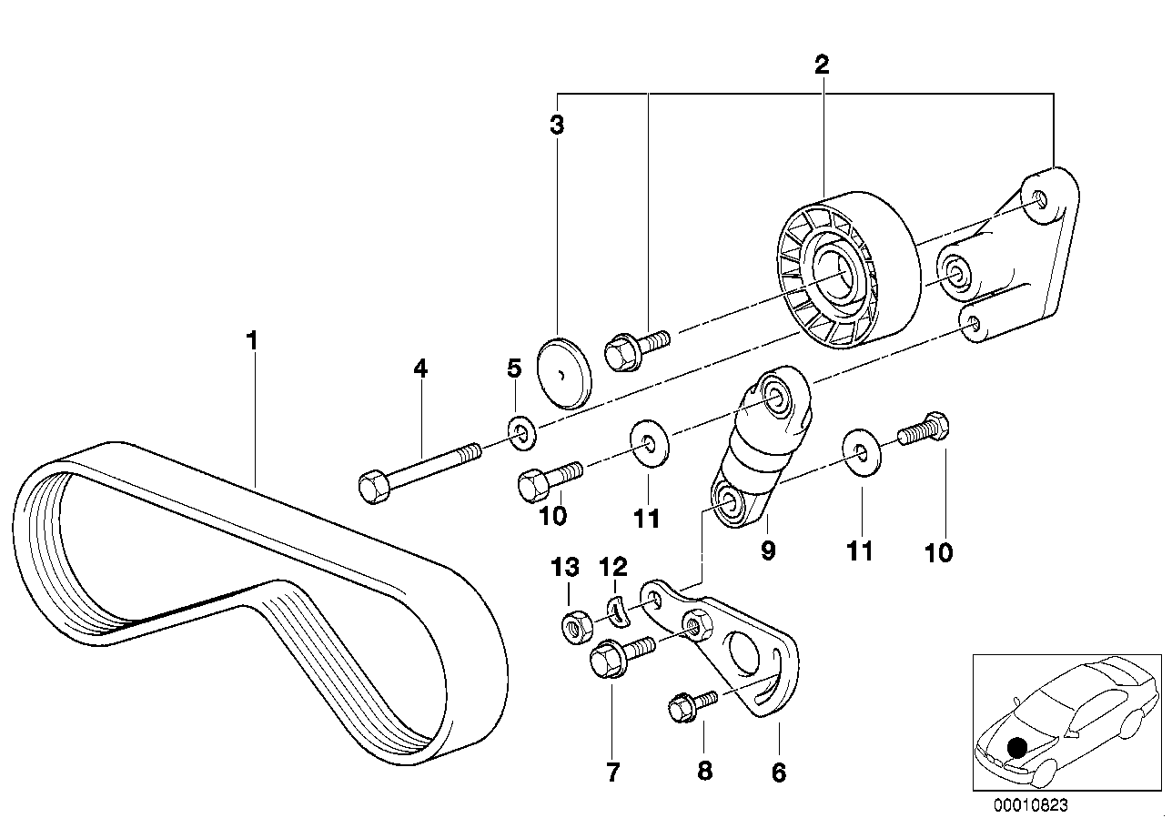 BMW 11 28 1 742 859 - Rola ghidare / conducere, curea transmisie allinparts.ro