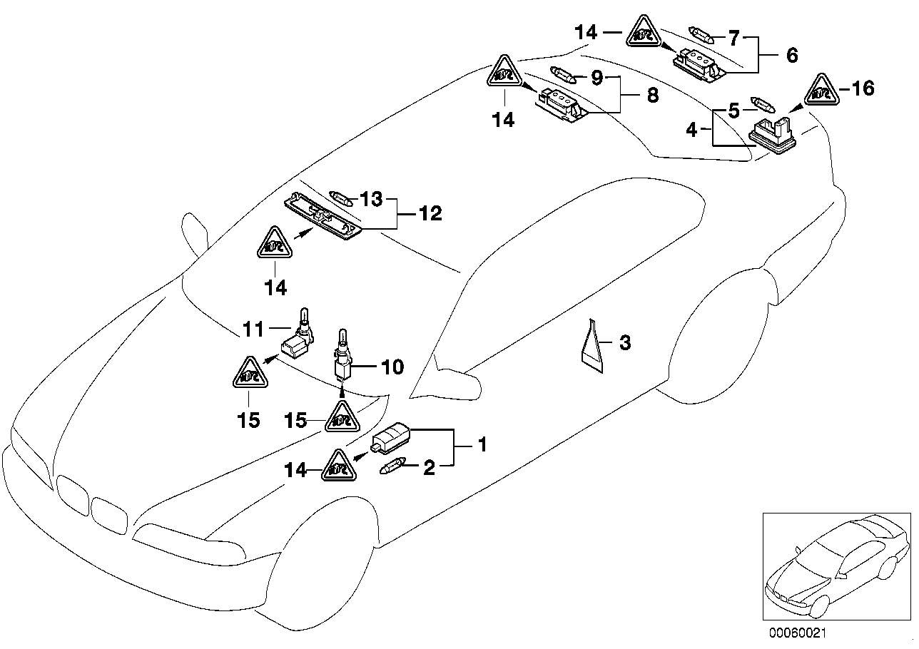 BMW 63268360591 - Iluminare numar de circulatie allinparts.ro