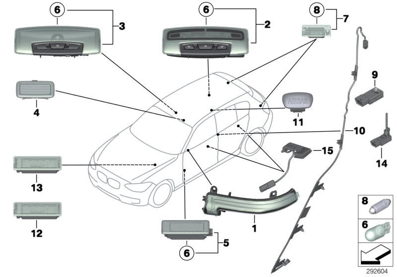 BMW 63319242161 - Lumini interioare allinparts.ro