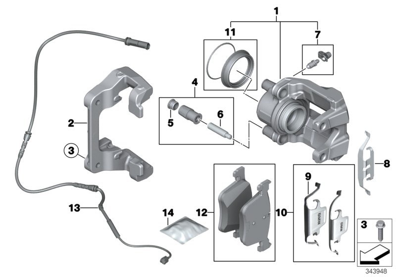 BMW 34 11 6 850 643 - Etrier frana allinparts.ro