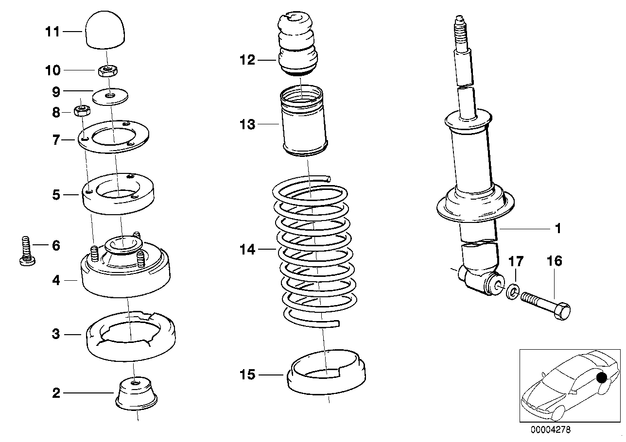 BMW 33 53 1 135 624 - Tampon cauciuc, suspensie allinparts.ro