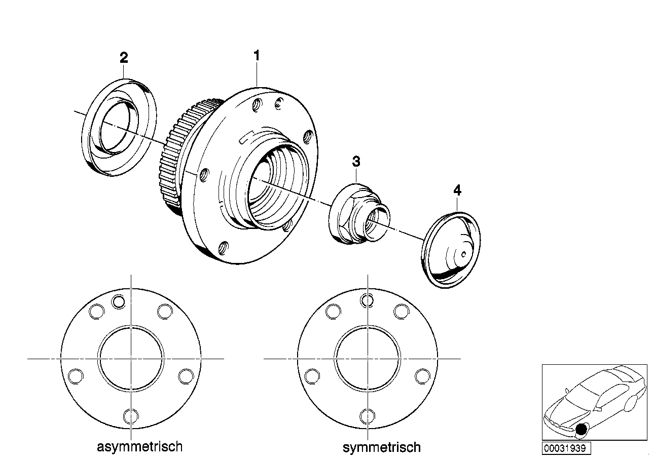 BMW 31 22 1 139 345 - Set rulment roata allinparts.ro