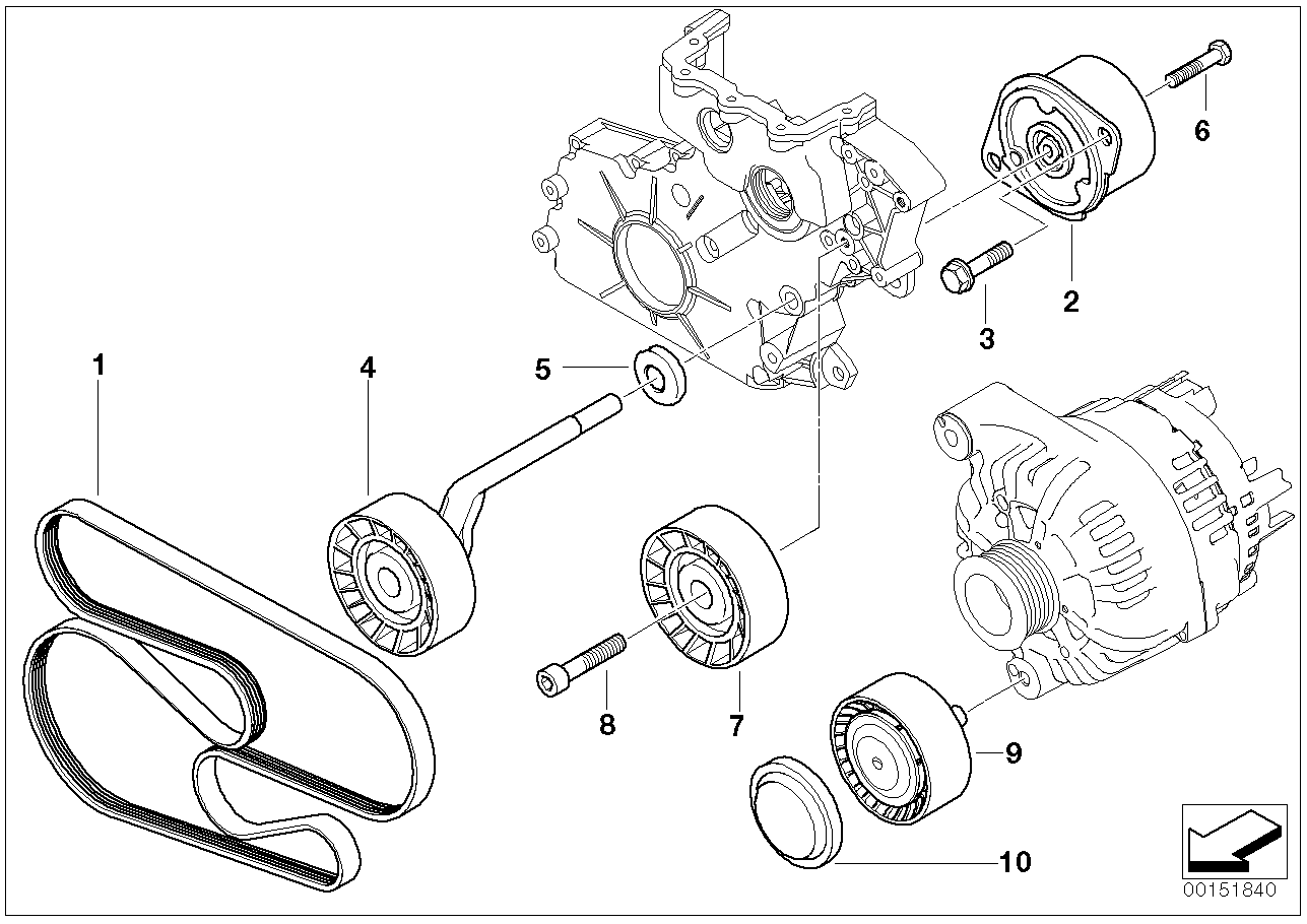 BMW 11 28 7 807 021 - Rola ghidare / conducere, curea transmisie allinparts.ro