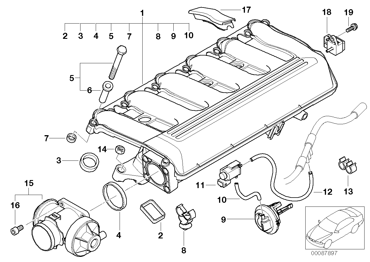 BMW 11 61 2 246 945 - BMW 11 61 2 246 945 - Garnitura, Carcasa galerie admisie allinparts.ro