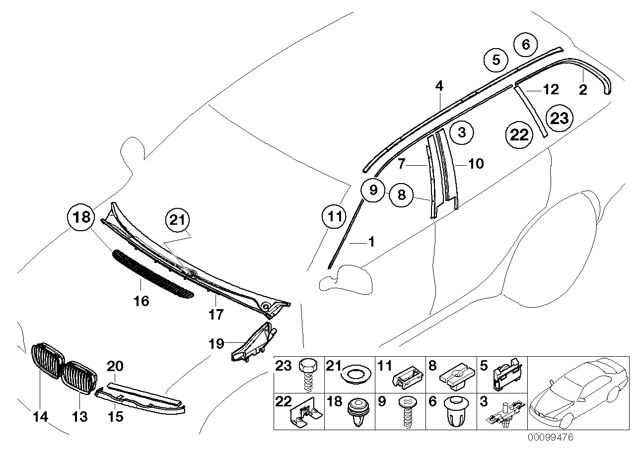 BMW 5113-8208-485 - Rama far allinparts.ro