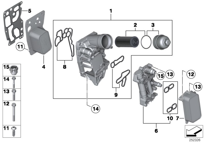 BMW 11 42 8 508 551 - Locas filtru ulei allinparts.ro