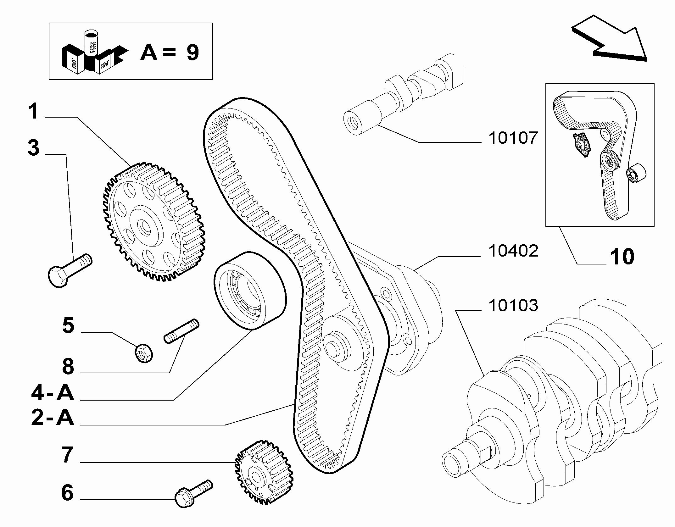 FCA 55248394 - Rola intinzator,curea distributie allinparts.ro