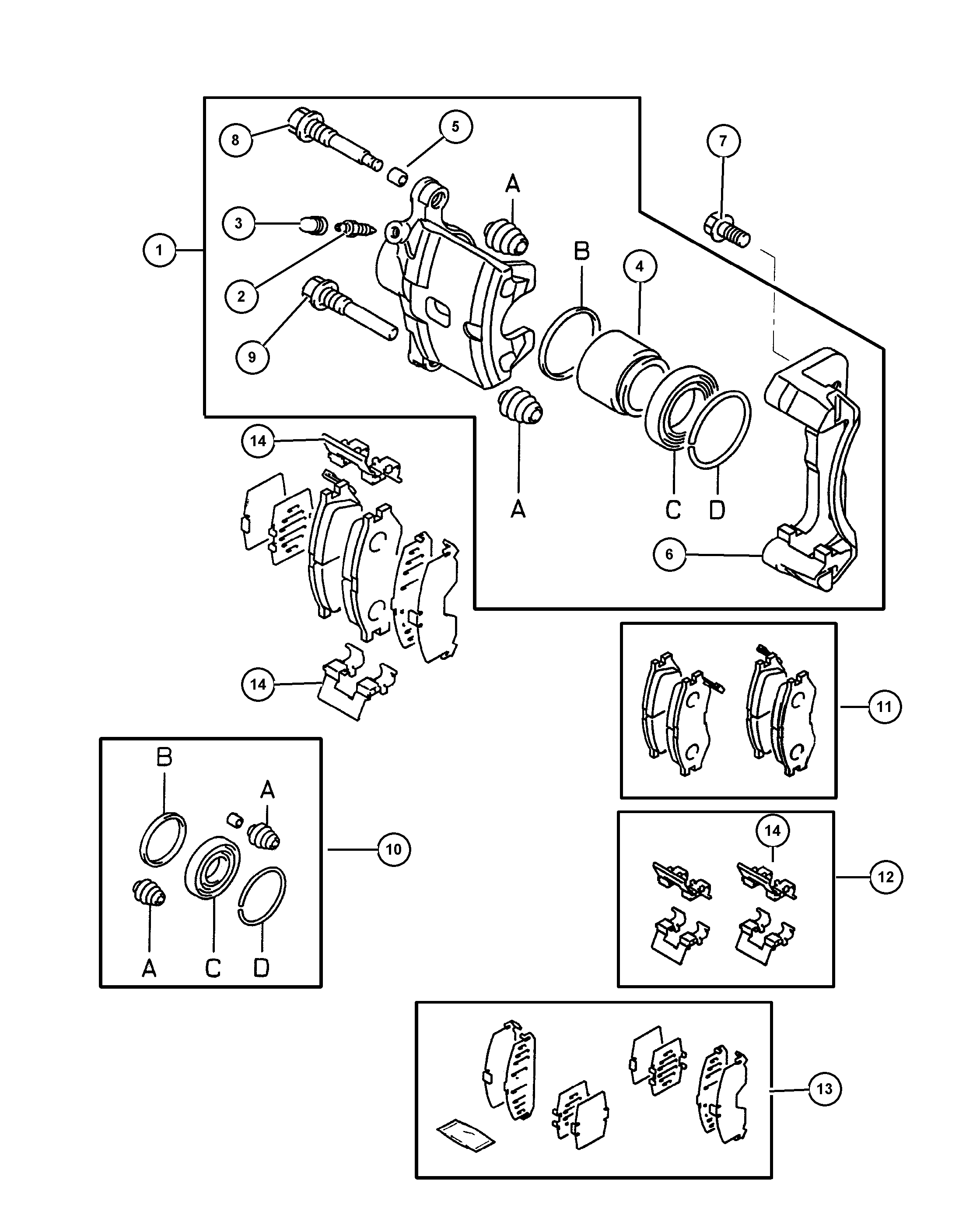 GM MR56 9588 - Set placute frana,frana disc allinparts.ro