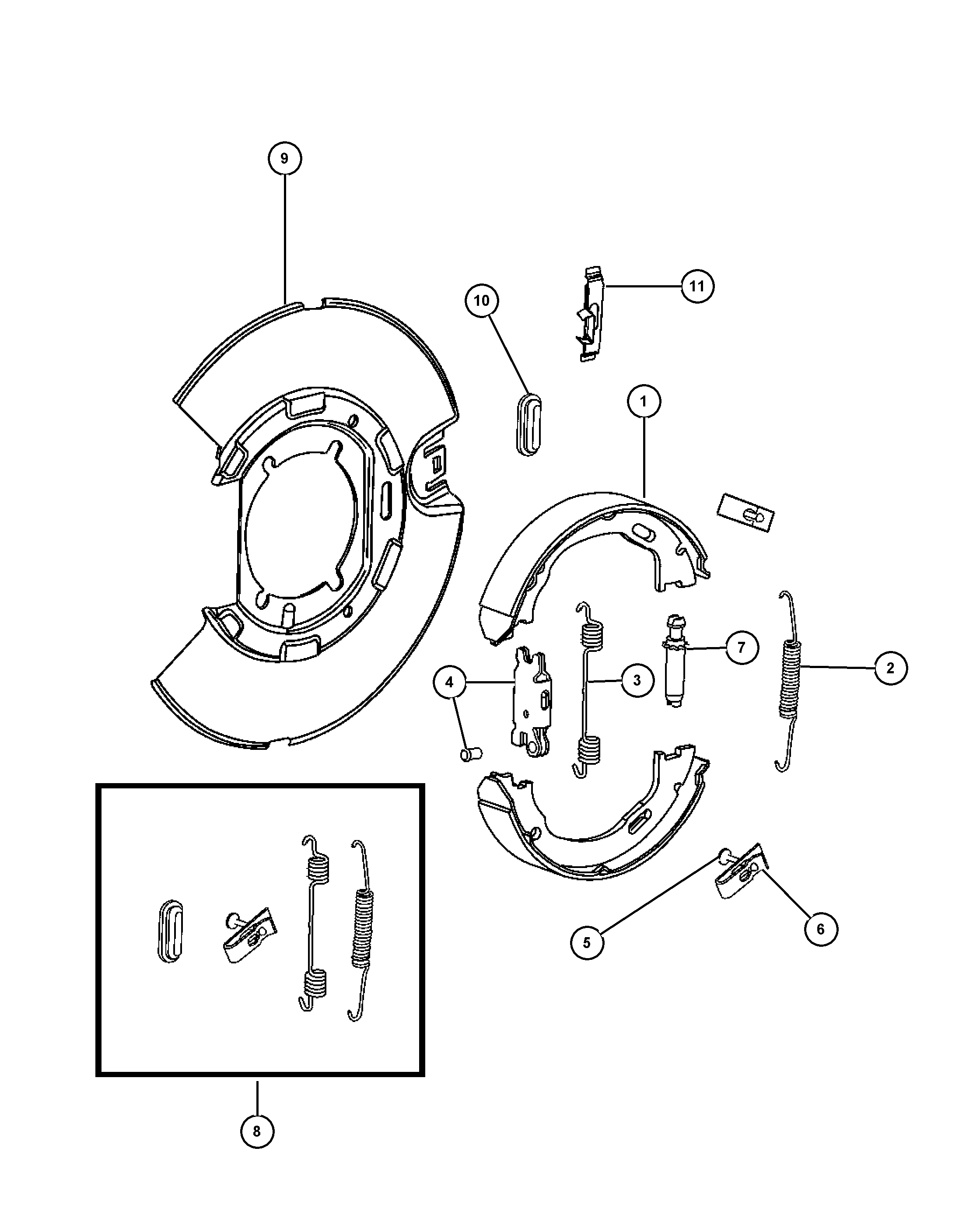 GM 5137 624AA - Set saboti frana, frana de mana allinparts.ro