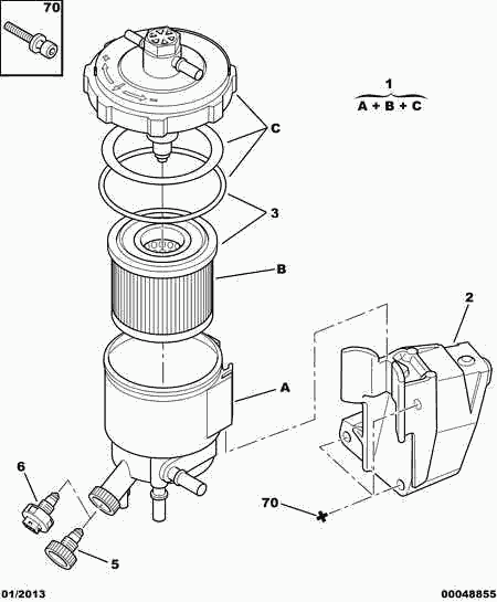 PSA 1901 69 - Locas filtru combustibil allinparts.ro