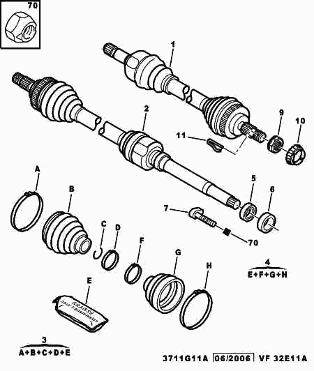 PSA 3287 92 - Burduf cauciuc, articulatie planetara allinparts.ro