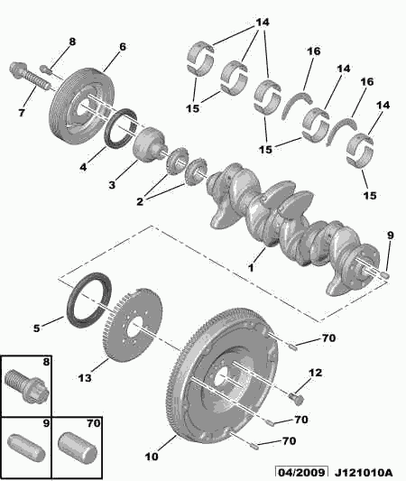 PSA 0113 AP - Set rulemt arbore cotit allinparts.ro