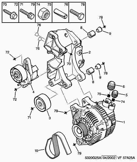 PSA 5751 A2 - Set curea transmisie cu caneluri allinparts.ro