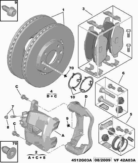PSA 4404 64 - Set bucsi de ghidaj, etrier frana allinparts.ro