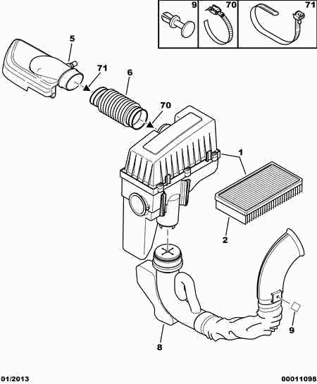 PSA 1444 H5 - Filtru aer allinparts.ro
