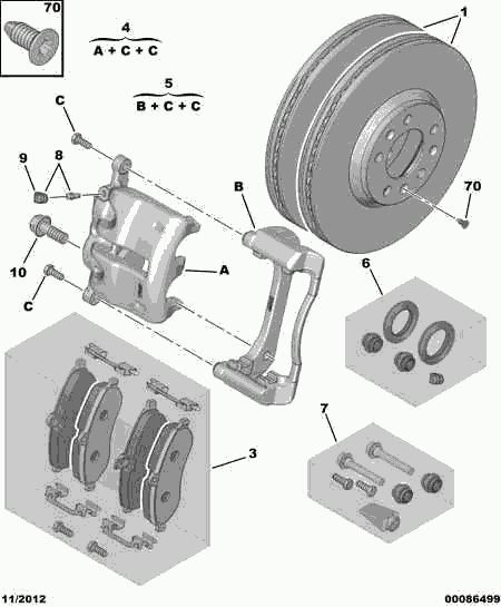 PSA 4253.66 - Set placute frana,frana disc allinparts.ro