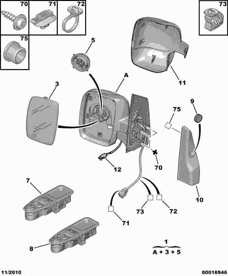 PSA 8153 L7 - Oglinda exterioara allinparts.ro
