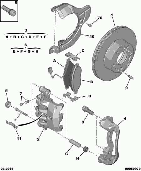 PSA 4439 39 - Set reparatie, etrier allinparts.ro