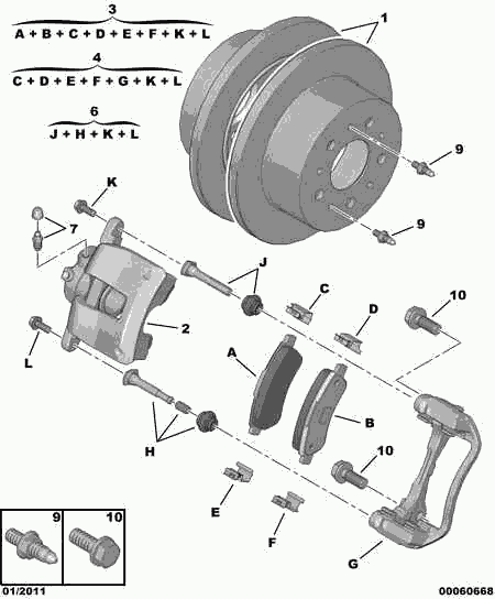 PSA 4254 69 - Set placute frana,frana disc allinparts.ro