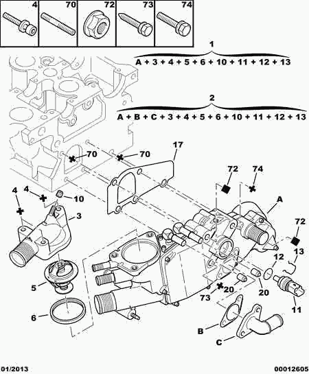 PSA 1336 V0 - Termostat,lichid racire allinparts.ro
