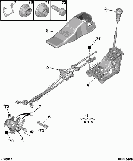 PSA 2444.CF - PSA 2444.CF - Cablu,transmisie manuala allinparts.ro