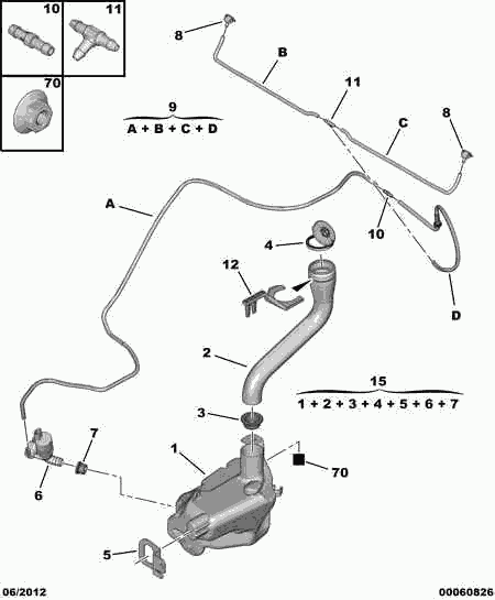 PSA 6434 92 - Pompa de apa,spalare parbriz allinparts.ro