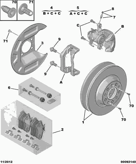 PSA 4253 68 - Set placute frana,frana disc allinparts.ro