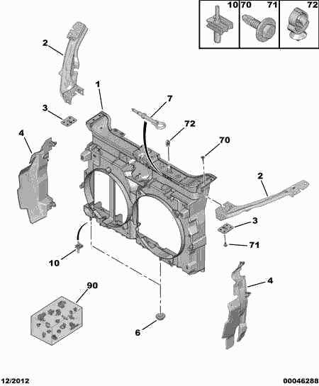PSA 7104 L7 - Suport, grila readiator allinparts.ro