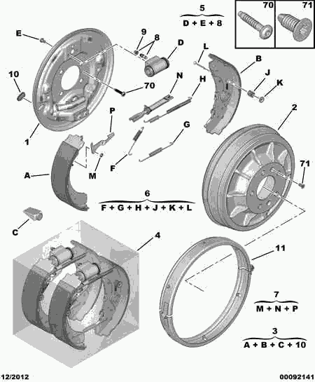 PSA 4241 N4 - Set saboti frana allinparts.ro
